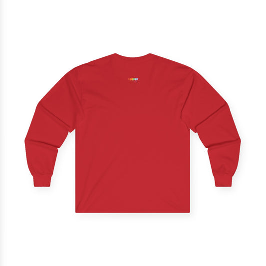 Unisex Ultra Cotton Ruby Red Long Sleeve Medium Blend T Shirt