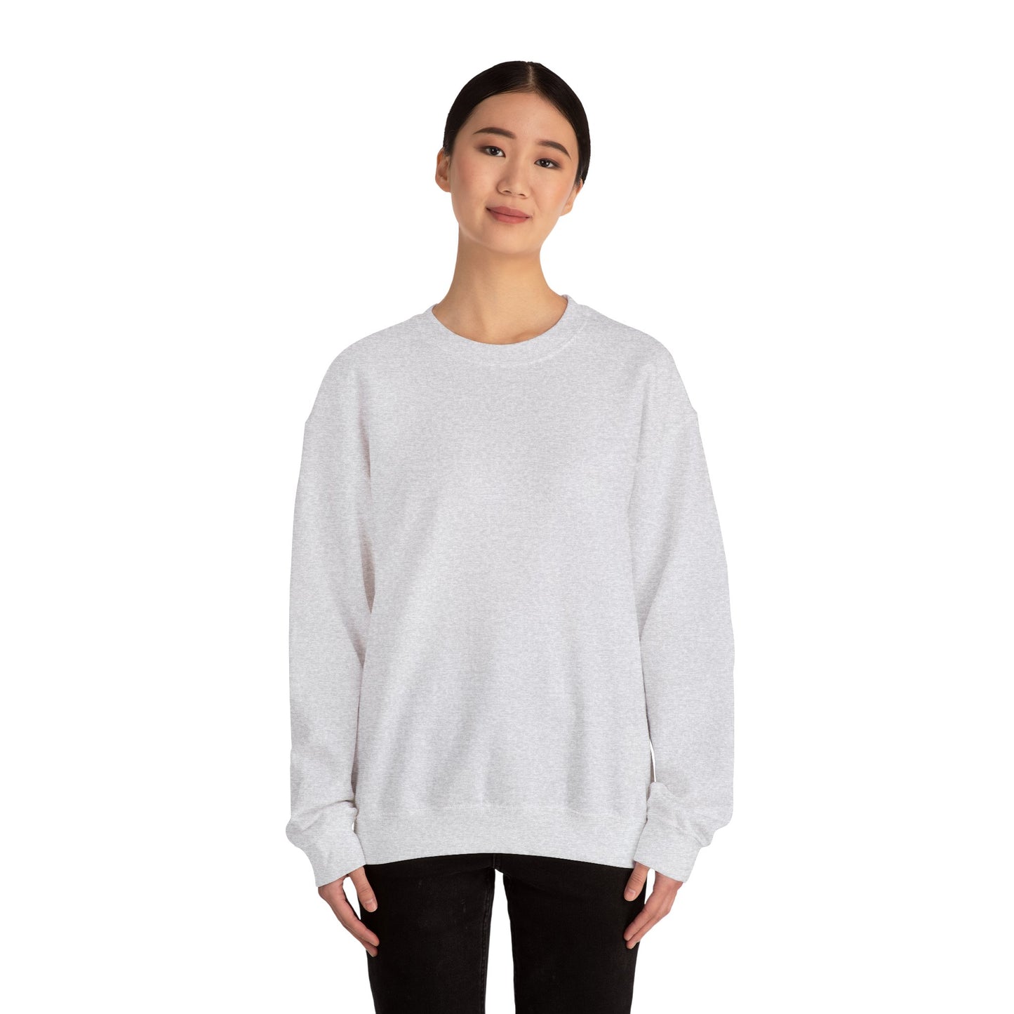 Unisex Ash White Medium Heavy Blend ™ Crewneck Sweatshirt