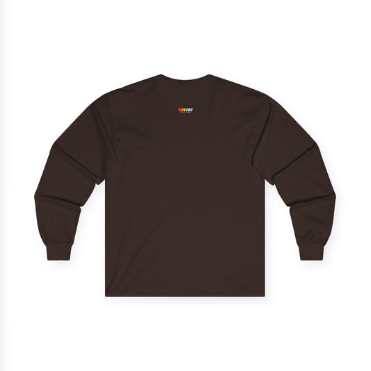 Unisex Ultra Cotton Chocolate Brown Long Sleeve Medium Blend T Shirt