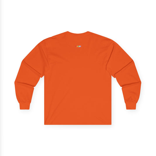 Unisex Ultra Cotton Bright Orange Long Sleeve Medium Blend T Shirt