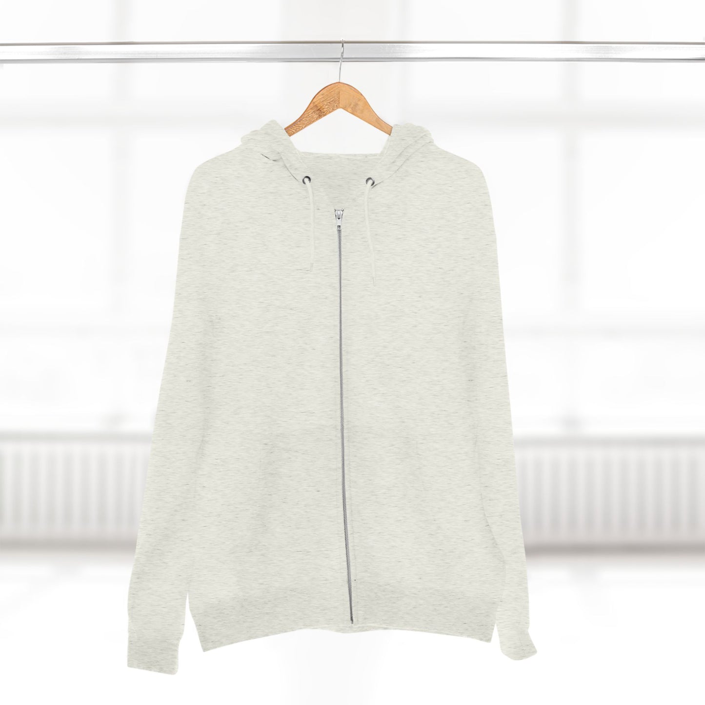 Unisex Oatmeal Heather Grey Medium Heavy Blend Zip Hoodie