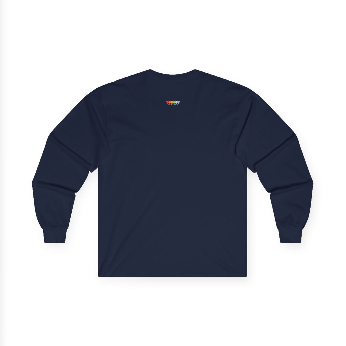 Unisex Ultra Cotton Navy Blue Long Sleeve Medium Blend T Shirt