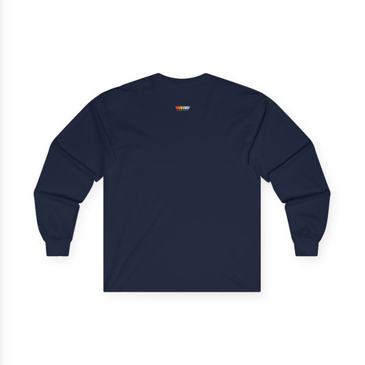Unisex Ultra Cotton Navy Blue Long Sleeve Medium Blend T Shirt